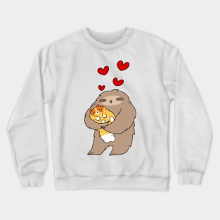 Sloth Loves Fluffy Kitten Crewneck Sweatshirt